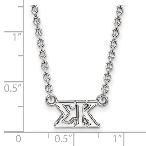 Sterling Silver Sigma Kappa Medium Necklace - Picture 2 of 5